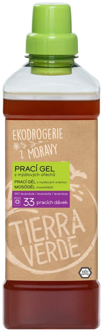 TIERRA VERDE prací gel z mýdlových ořechů s BIO levandulovou silicí  1 l