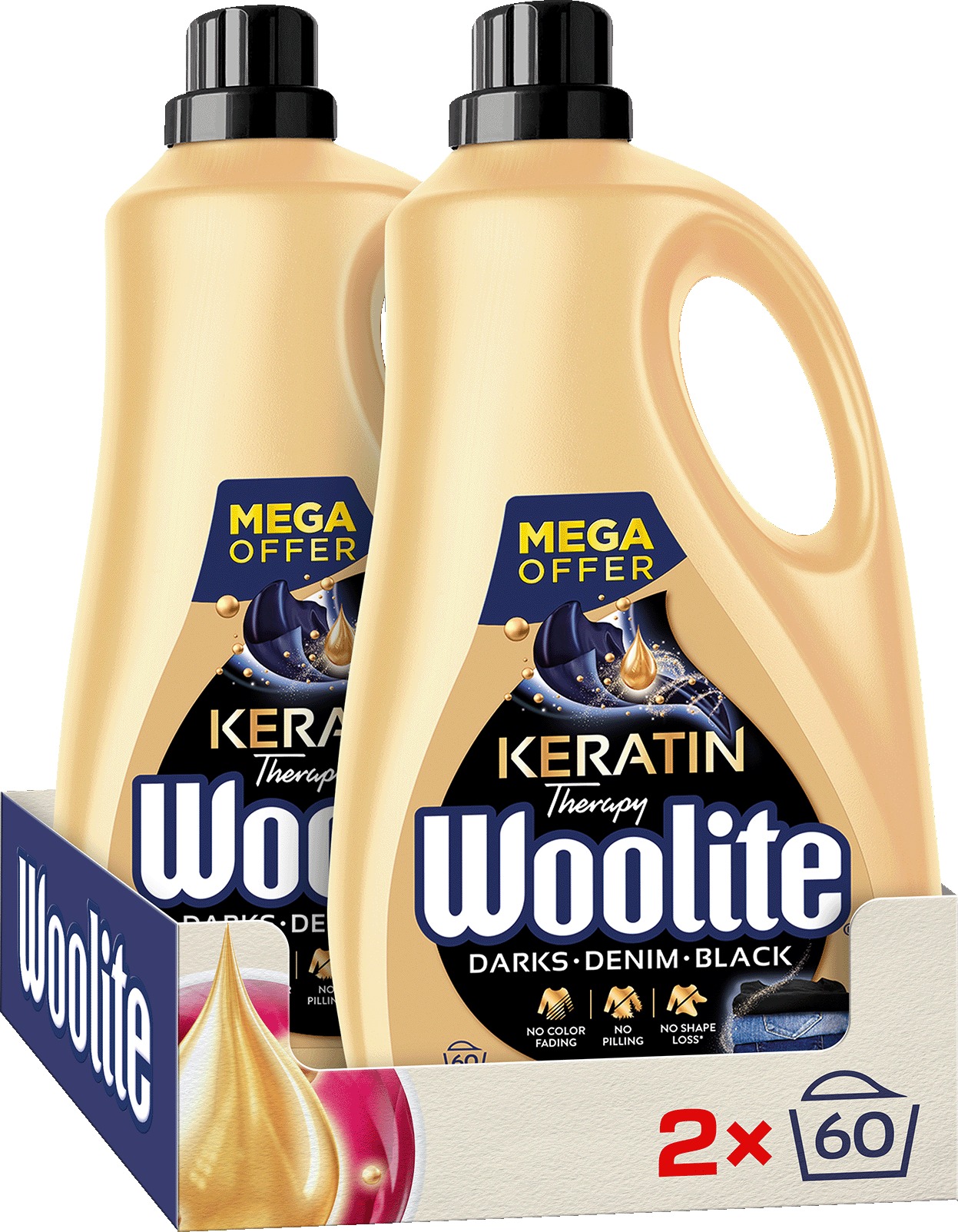 WOOLITE Dark, Black & Denim 2× 3,6 l