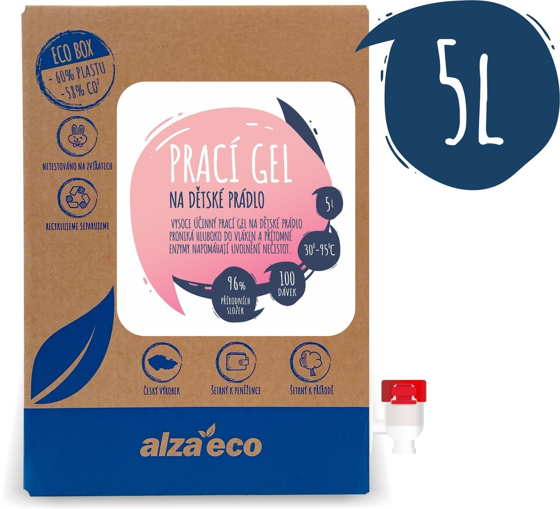 AlzaEco prací gel na dětské prádlo 5 l
