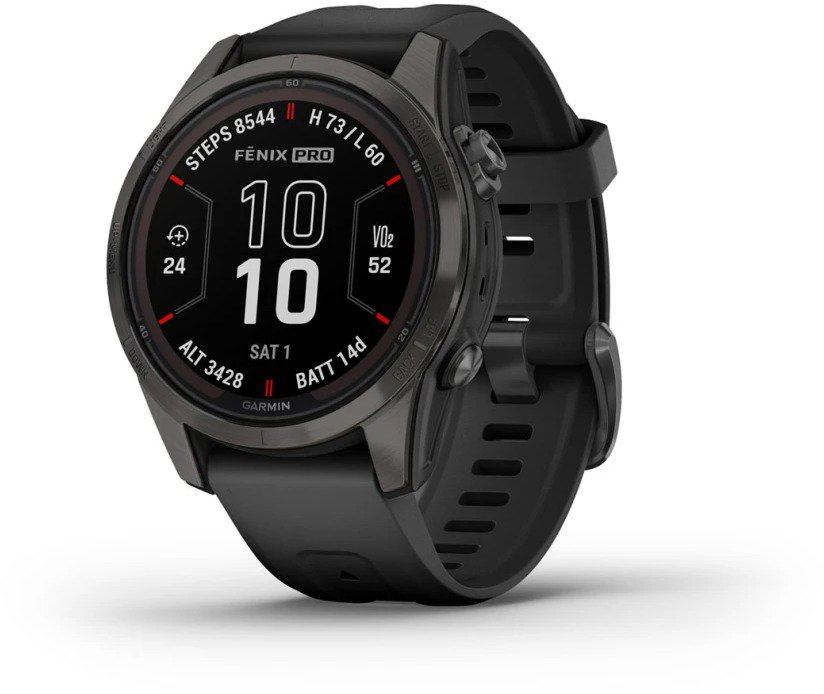 Garmin Fenix 7S Pro Sapphire Solar, Carbon Gray Titanium/Black Band