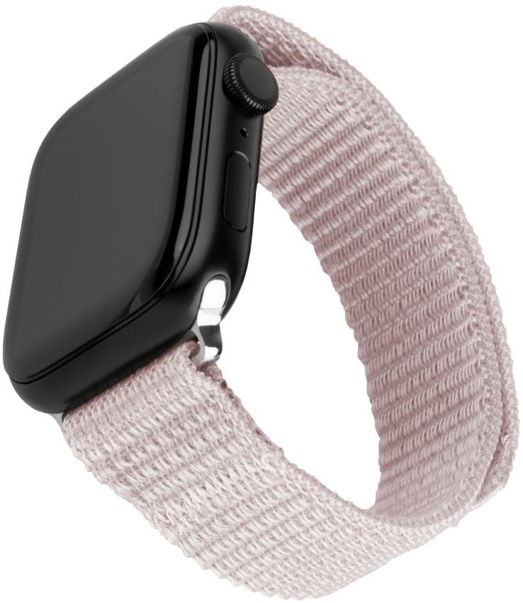 FIXED Nylon Sporty Strap pro Apple Watch 42/44/45mm růžově zlatý