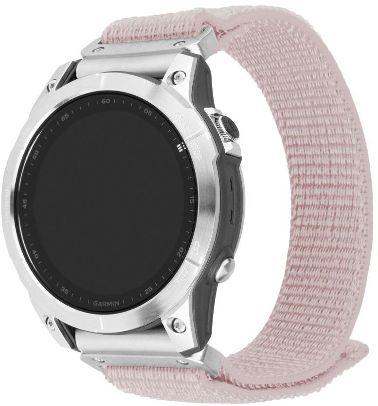 FIXED Nylon Sporty Strap pro Garmin QuickFit 22mm růžově zlatý