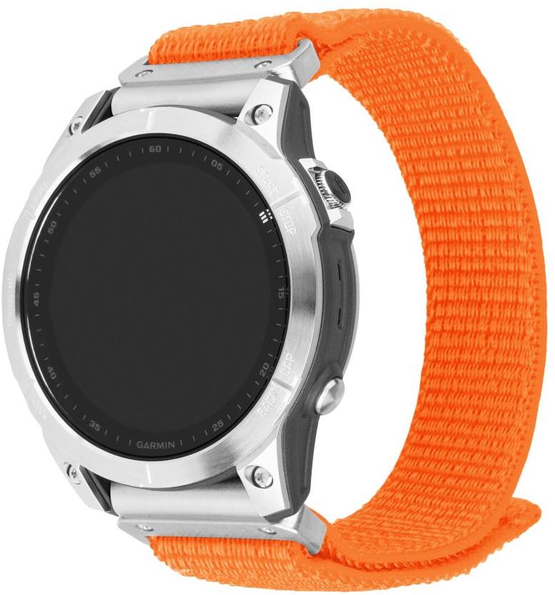 FIXED Nylon Sporty Strap pro Garmin QuickFit 26mm oranžový