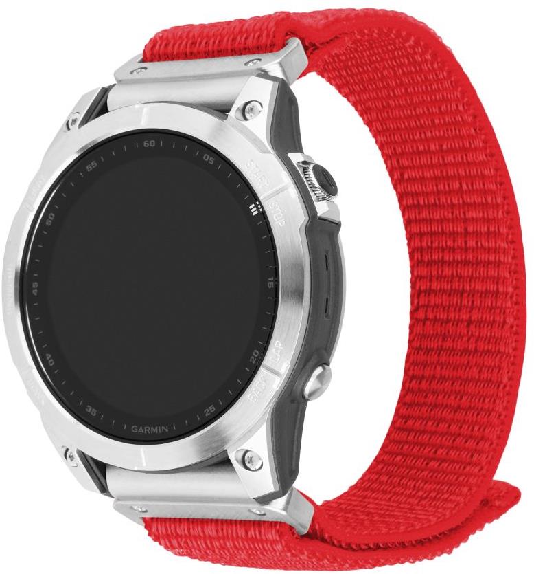 FIXED Nylon Sporty Strap pro Garmin QuickFit 26mm červený