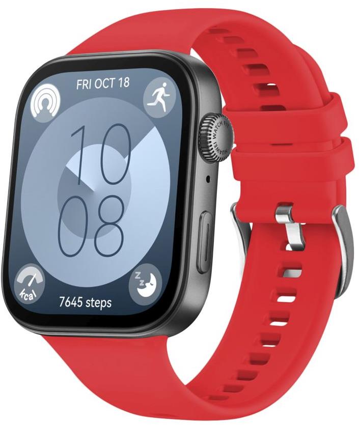 FIXED Silicone Strap pro Huawei Watch FIT 3/4 červený