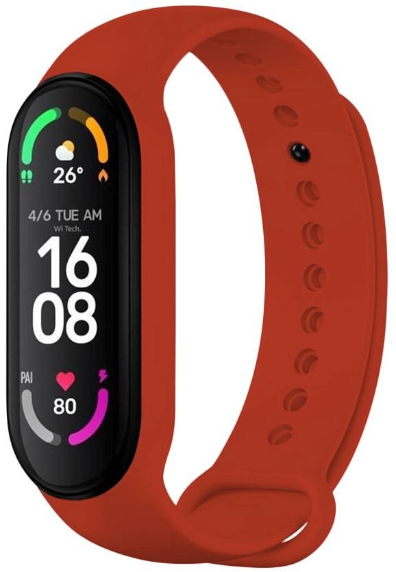 FIXED Silicone Strap pro Xiaomi Band 7/ Mi Band 6/ Mi Band 5 červený