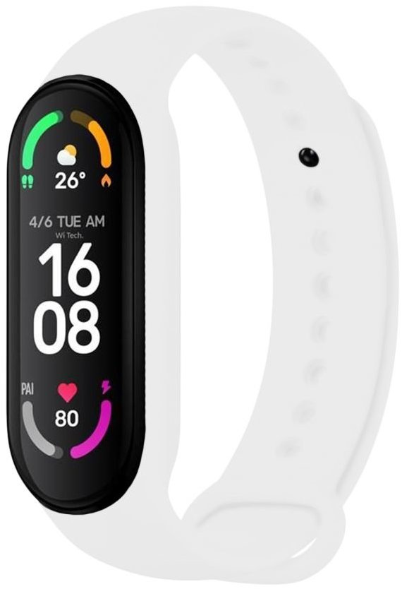 FIXED Silicone Strap pro Xiaomi Band 7/ Mi Band 6/ Mi Band 5 bílý