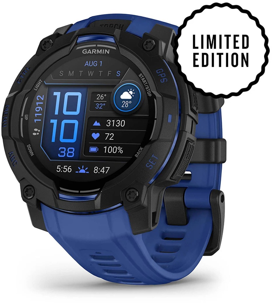 Garmin Instinct 3 45mm AMOLED Black/Bolt Blue band