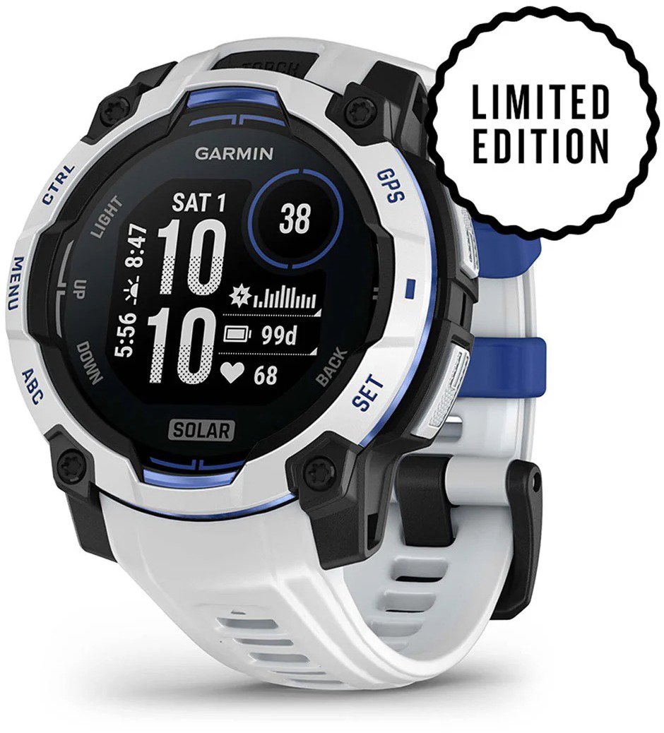 Garmin Instinct 3 45mm Solar Whitestone/Bolt Blue band