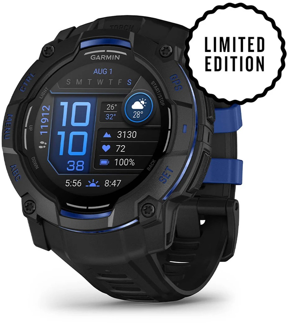 Garmin Instinct 3 50mm AMOLED Black/Bolt Blue band