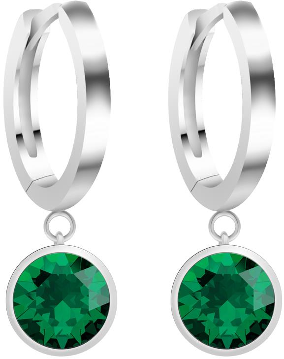 Preciosa Stříbrné náušnice Lucea s kubickou zirkonií Preciosa, emerald