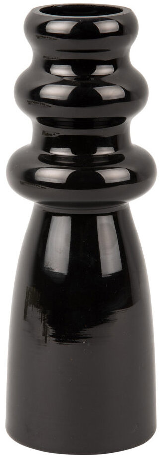 Present time Ručně vyrobená skleněná váza, SPARKLE, průměr 7 cm, černá