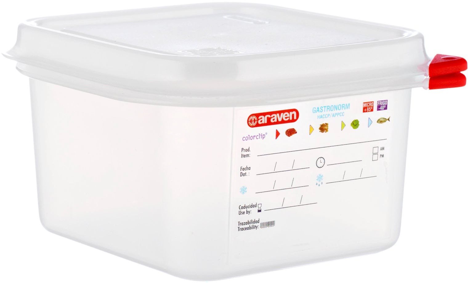 ARAVEN PP GN 1/6 100 mm, 1,7 l, transparent, vzduchotěsná
