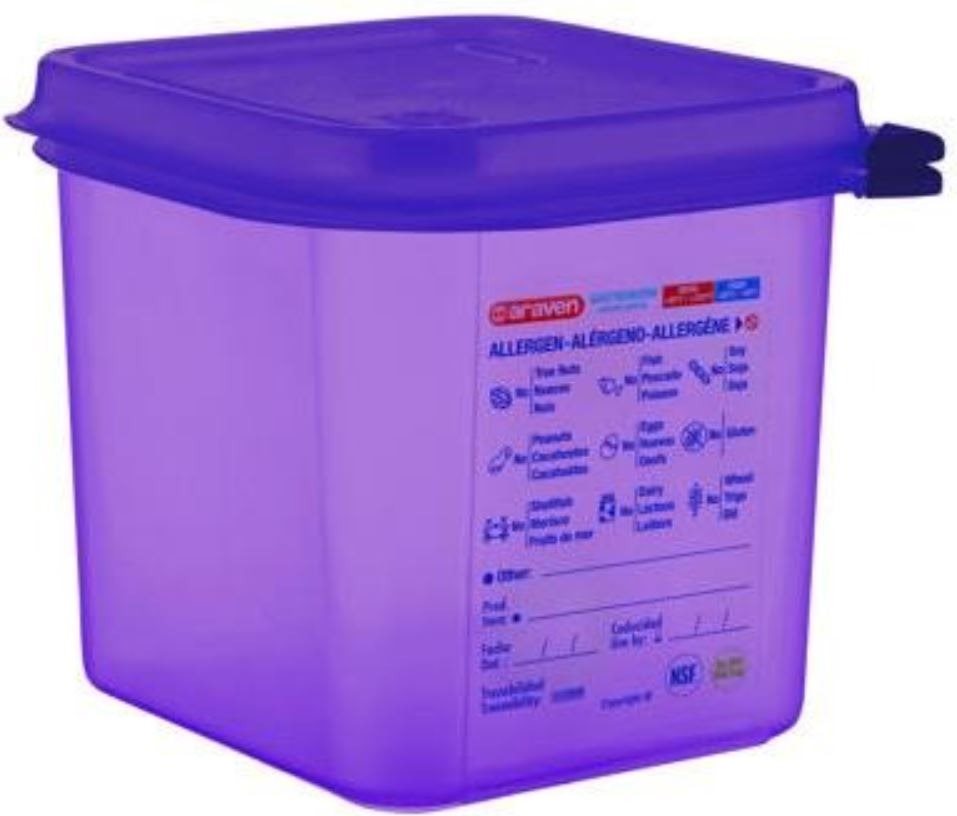 ARAVEN PP GN 1/6 2,6 l, fialová, vzduchotěsná, antialergenní