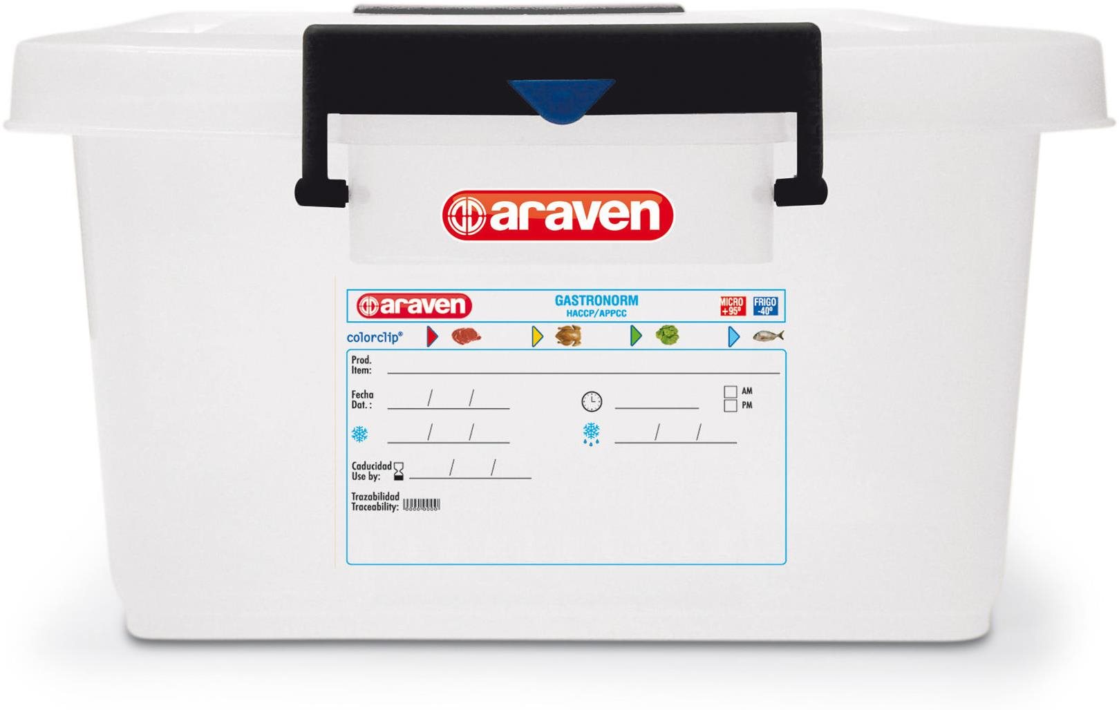 ARAVEN box na potraviny s víkem 40 l, BÍLÁ