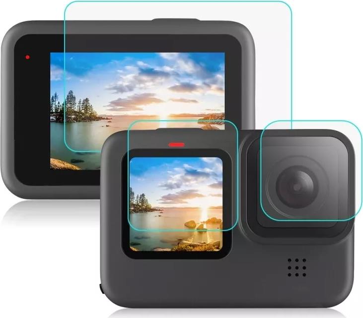 PrimeGuard Ochranné tvrzené sklo pro GoPro Hero 9 Transparentní 3 ks v sadě