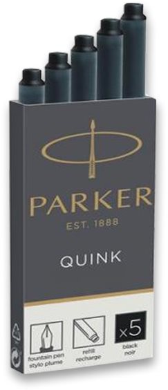 PARKER inkoustová, permanentní, černá - balení 5 ks