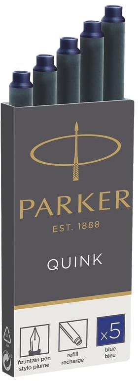 PARKER inkoustová, permanentní, modrá - balení 5 ks
