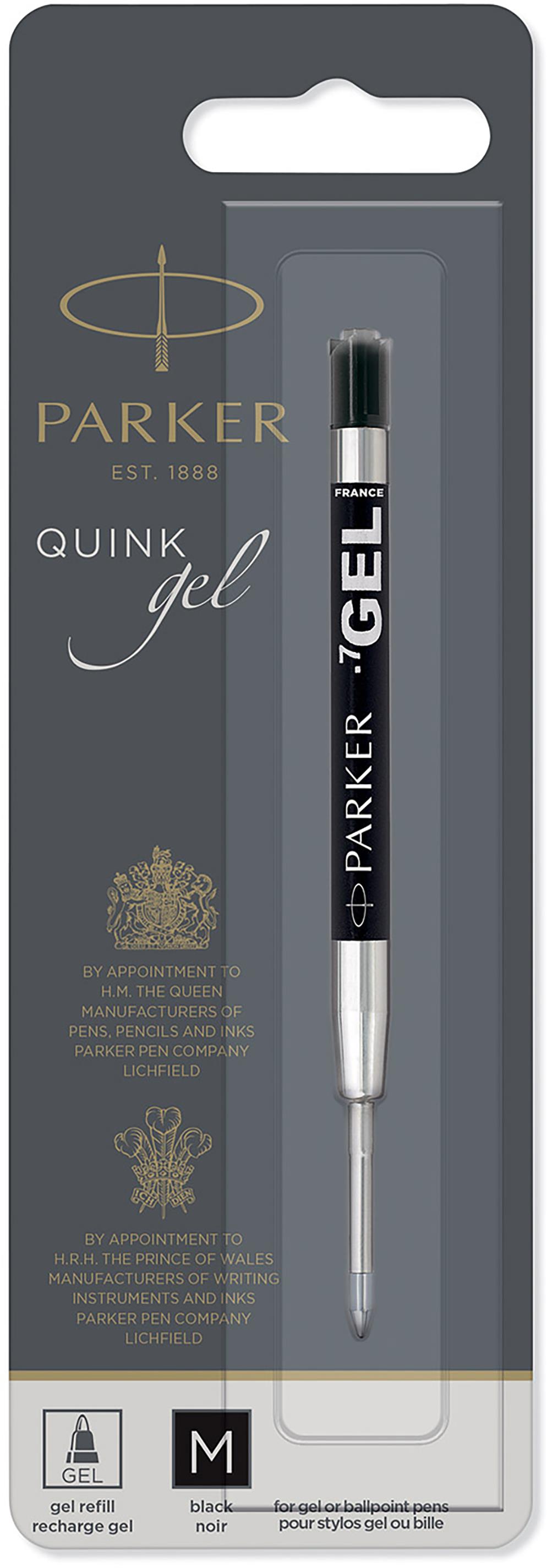 Parker QuinkGel M - moderní, černé psací pero s gelovou tužkou