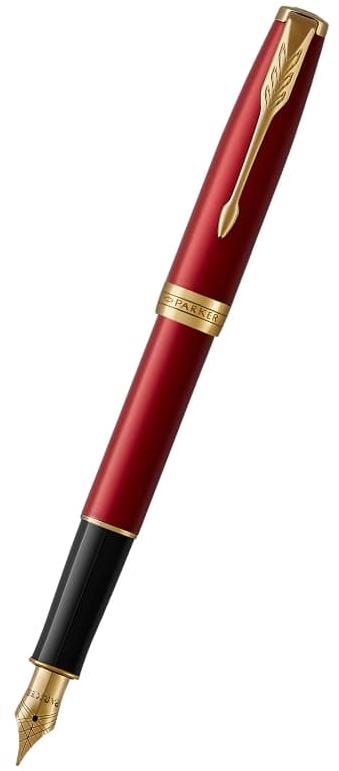 PARKER Sonnet Red GT propiska s pozlacenými detaily