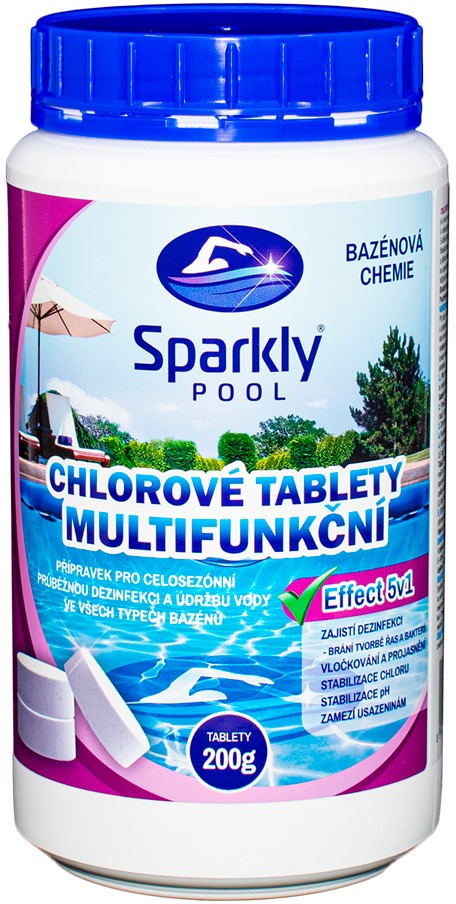 Sparkly POOL Tablety do bazénu chlorové 5v1 multifunkční 200g 1 kg