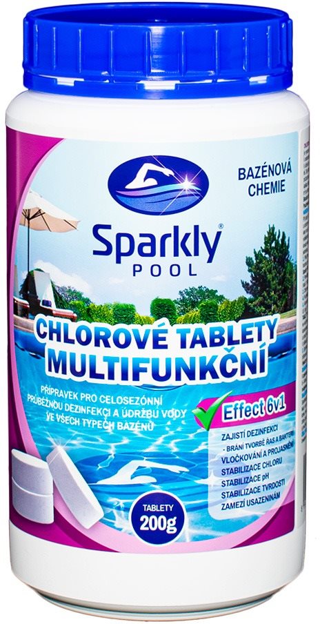 Sparkly POOL Tablety do bazénu chlorové 6v1 multifunkční 200g 1 kg