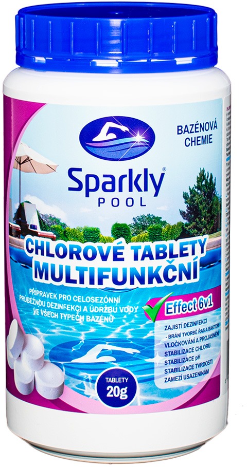 Sparkly POOL Tablety do bazénu chlorové 6v1 multifunkční 20g 1 kg