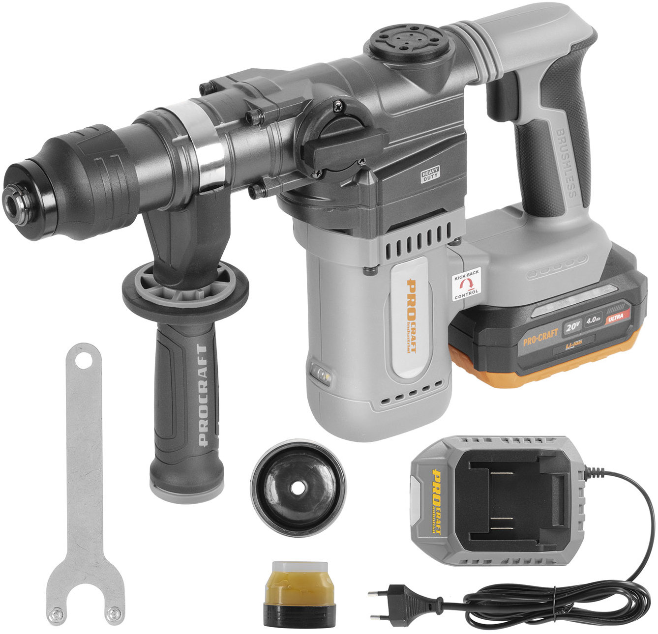 PROCRAFT Industrial Vrtací kladivo AKU HD20A (1 × 4 Ah)