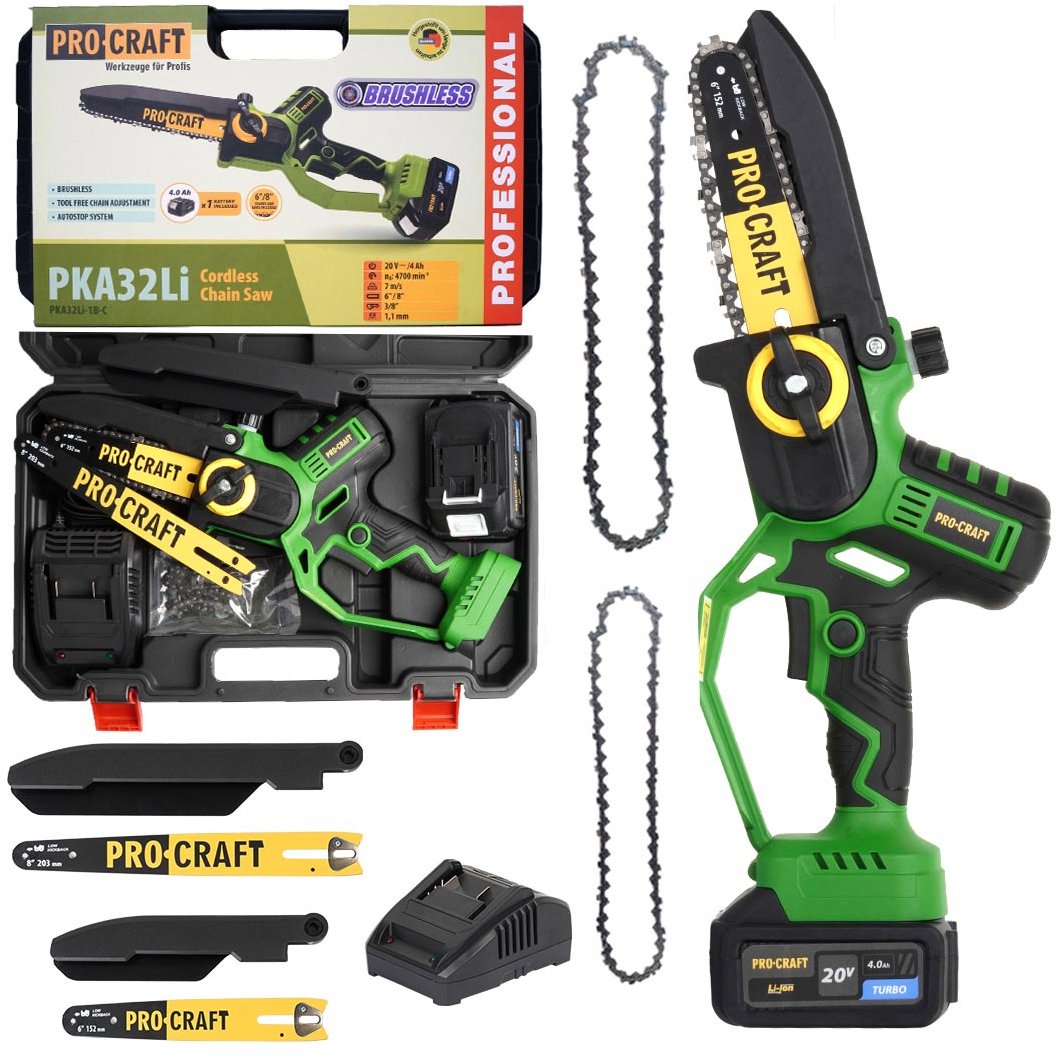 Procraft Řetězová pila jednoruční AKU PKA32Li 152/203mm (1x4 Ah)
