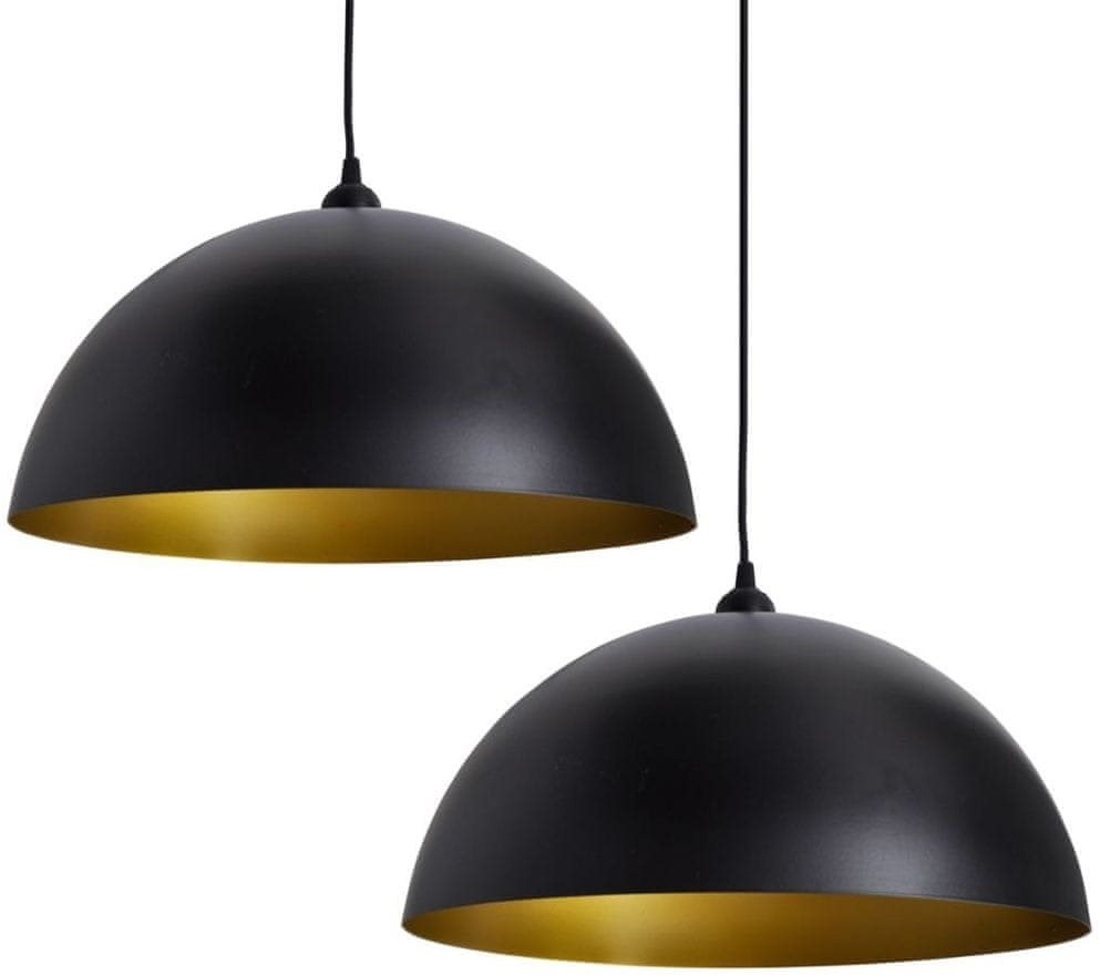 Stropní lampa polokoule 2 ks s nastavitelnou výškou černá