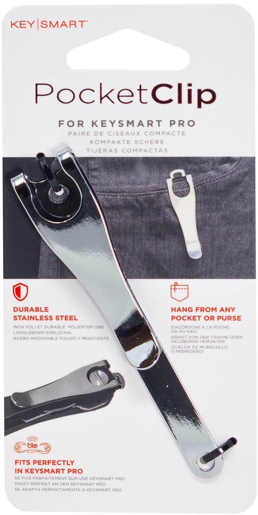 KeySmart Pocket Clip - stříbrný
