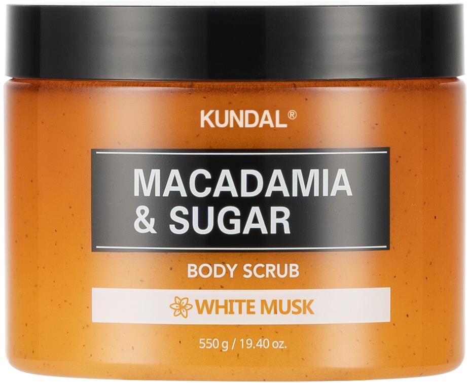 Kundal Macadamia & Sugar Body Scrub - tělový peeling 550 g, White Musk