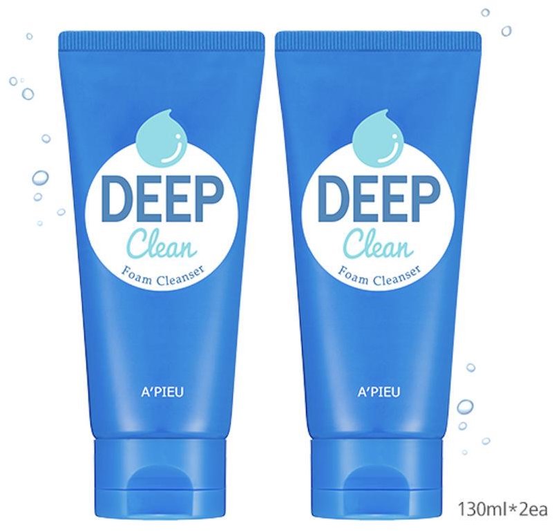 A'PIEU Deep Clean Foam Cleanser SET, 2 × 130 ml