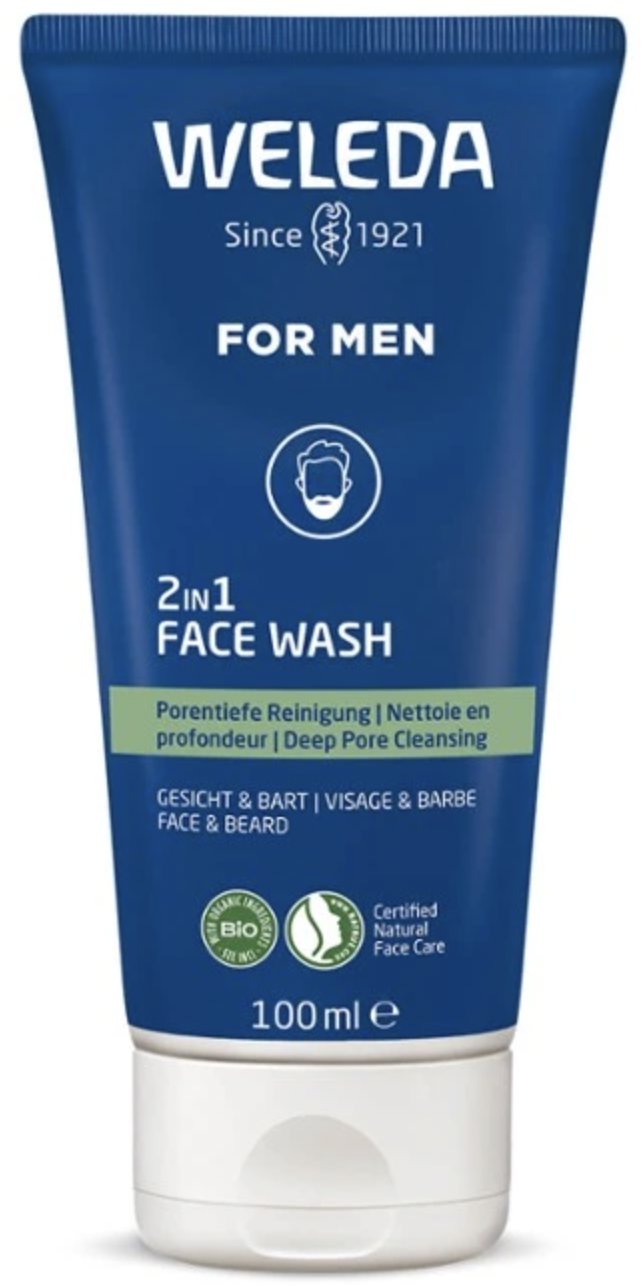WELEDA For Men 2v1 Čistící gel na obličej a vousy 100 ml
