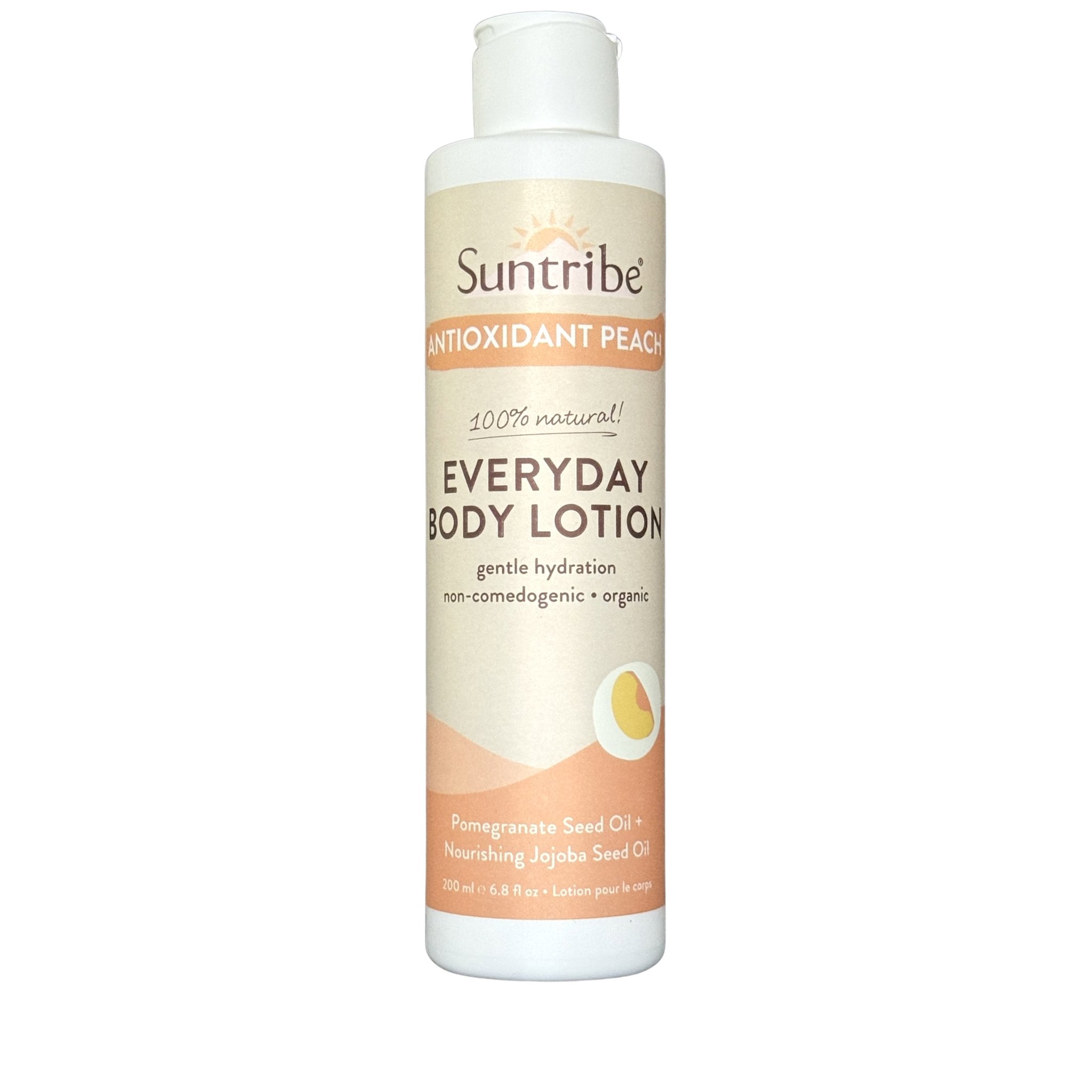 Suntribe Organické tělové mléko pro každodenní použití s antioxidanty Broskev 200 ml