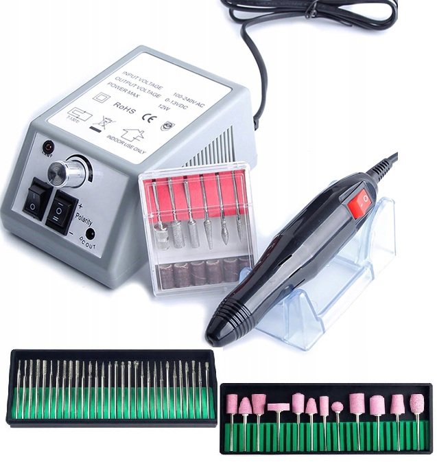 TopKing Profesionální bruska na nehty Mercedes 2000 s 53 nástavci, šedá