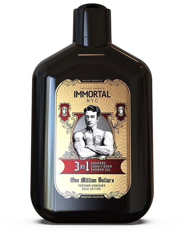 Immortal One Million Dollars 3in1 Shower Shampoo šampon na vlasy, kondicionér a sprchový gel 500 ml