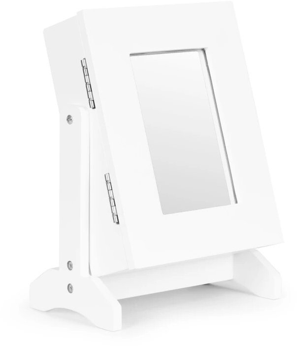 ModernHome FH-JC0120 Šperkovnice se zrcadlem 19,5 × 13,5 × 26,6 cm, bílá