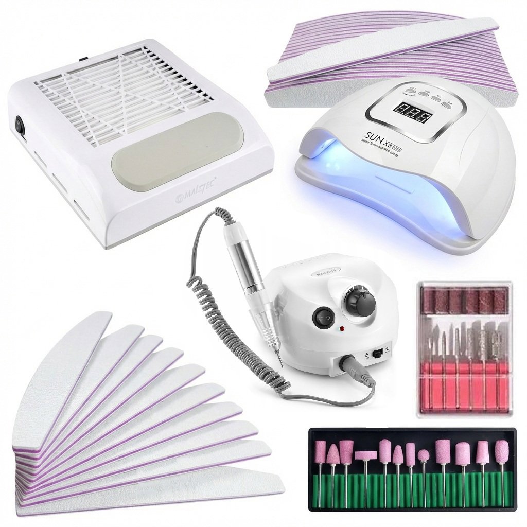 TopKing Manikúrní set 4v1 - UV/LED lampa, bruska, odsávač prachu a sada pilníků 10 ks