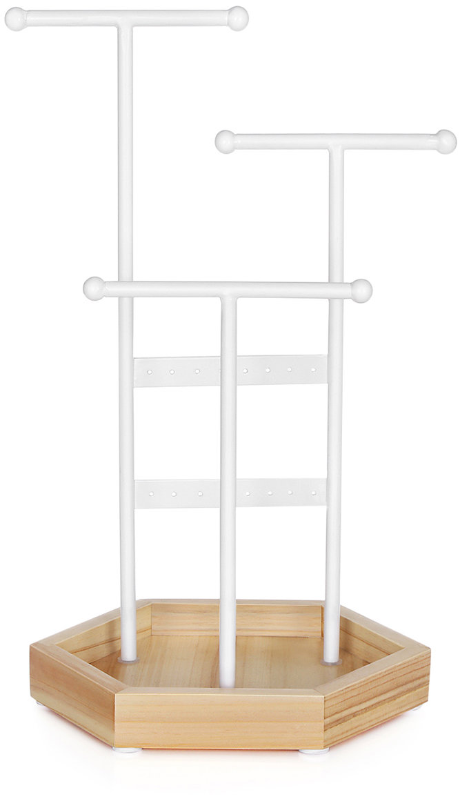 SONGMICS Stojánek na šperky, bílý 36 × 20,5 cm