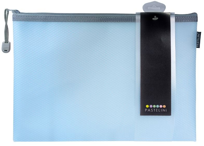 KARTON P+P Pastelini obálka se zipem síťovanou A4 modrá