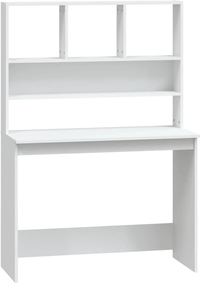 Bílý psací stůl SHUMEE s policemi 102 × 45 × 148 cm