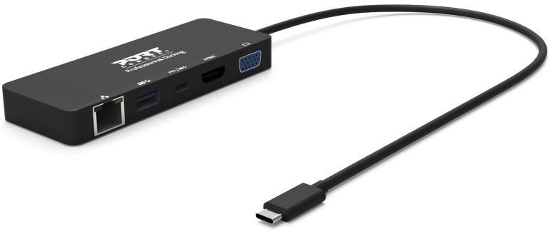 PORT CONNECT Dokovací stanice 5v1 ,LAN, HDMI, VGA, USB-C PD 3.0 85W, USB-A