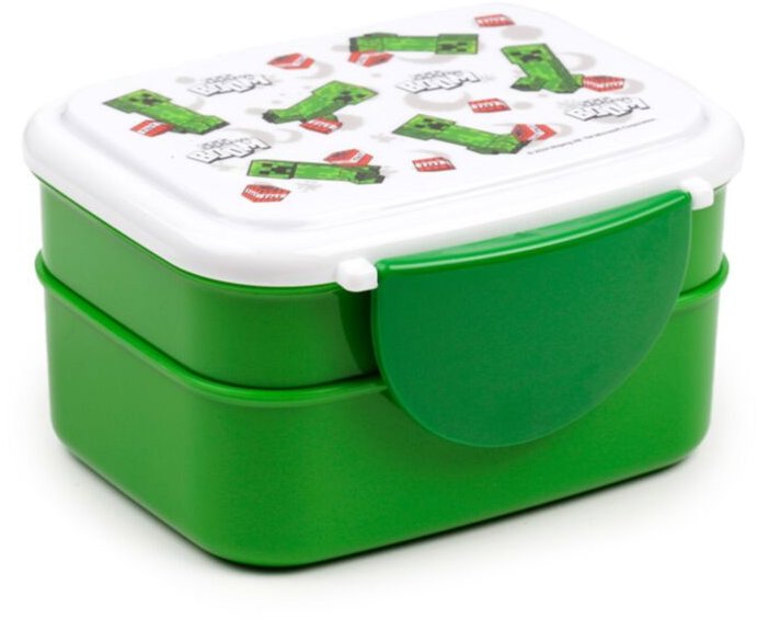 Puckator Svačinový box s příborem  Bento box - Minecraft Creeper & TNT