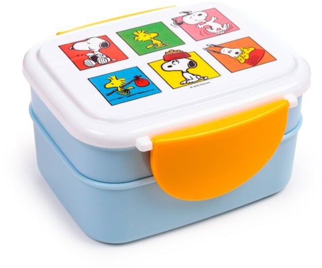Puckator Svačinový box s příborem  Bento box - Peanuts Snoopy & Woodstock
