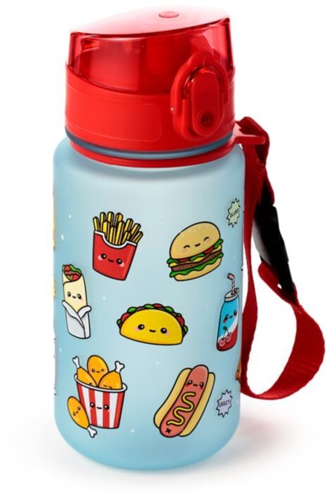 Puckator Nerozbitná plastová dětská láhev s víčkem 350 ml, Foodiemals