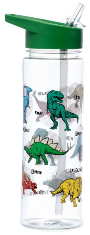 Puckator Nerozbitná plastová láhev s brčkem 550 ml, Dinosaurus