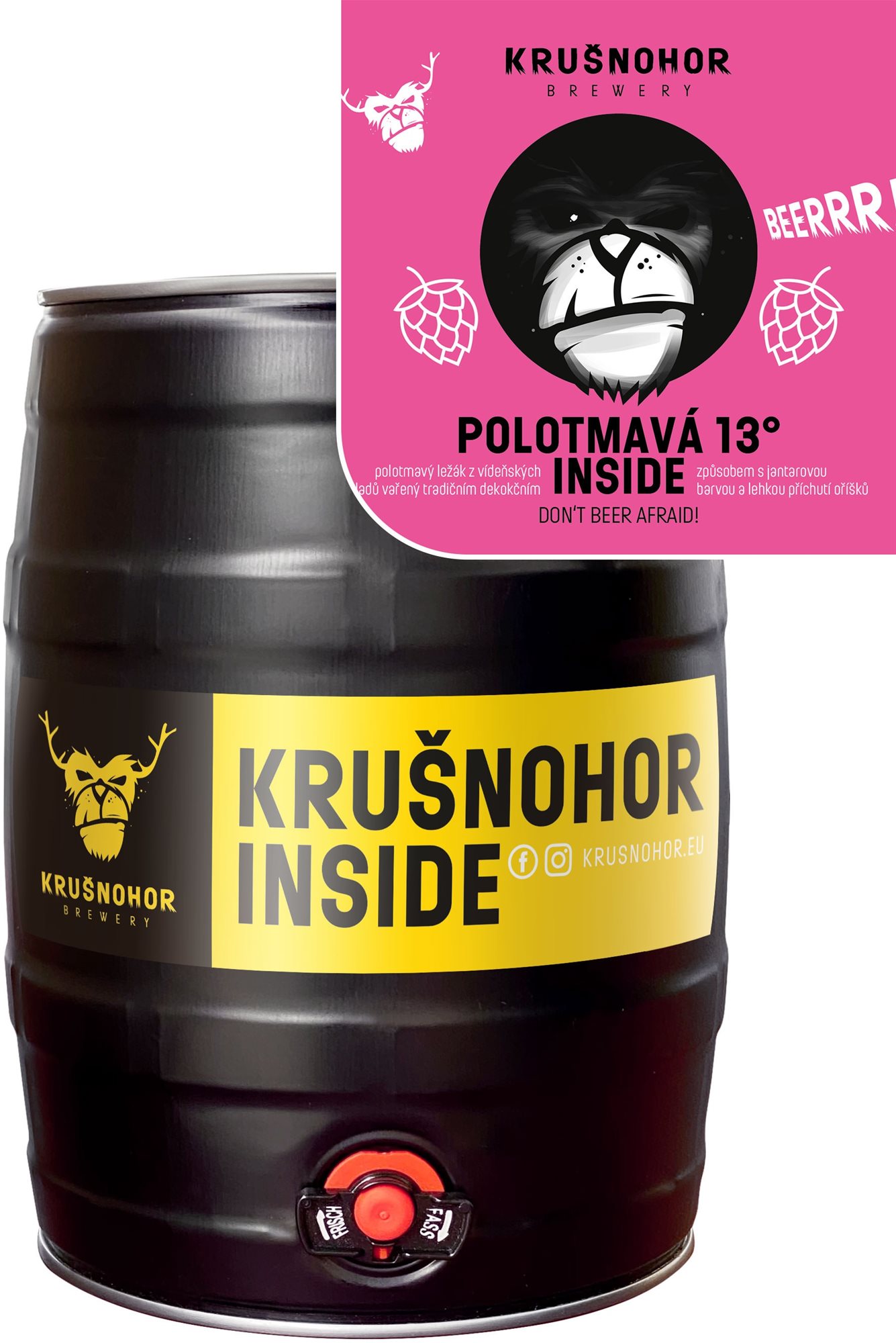 Krušnohor Polotmavá 13° soudek 5l