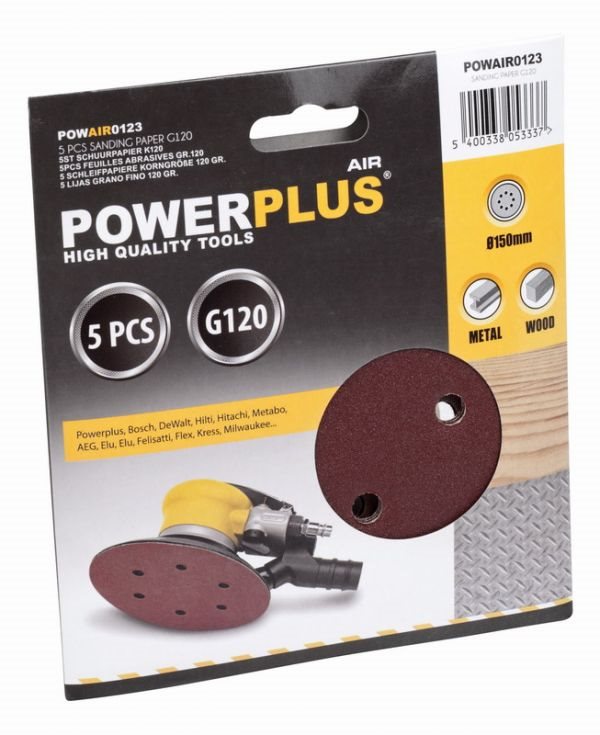 POWERPLUS Brusný kotouč 150 G120 5ks POWAIR0123