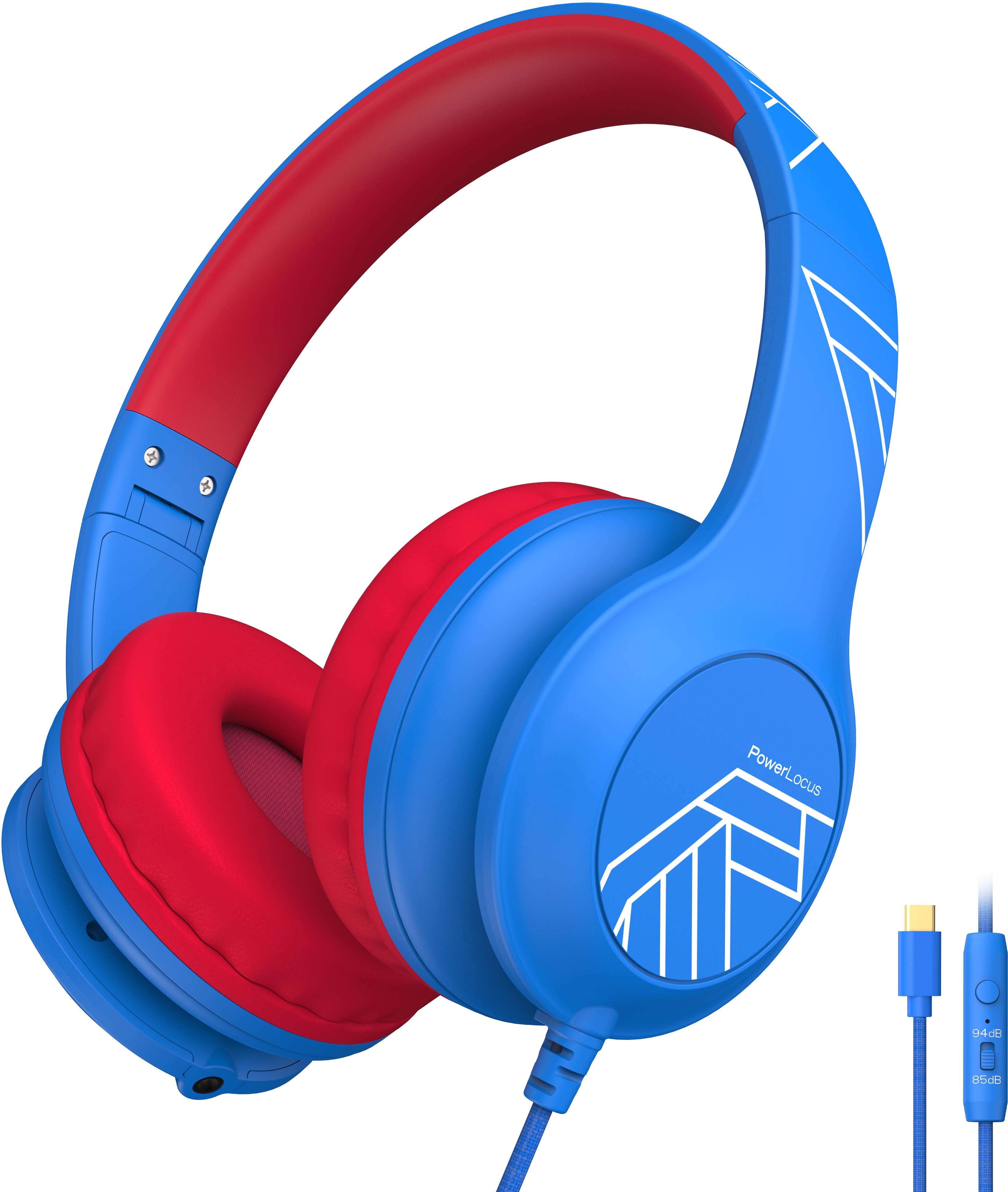 PowerLocus PLED Wired Kids Blue/red USB-C